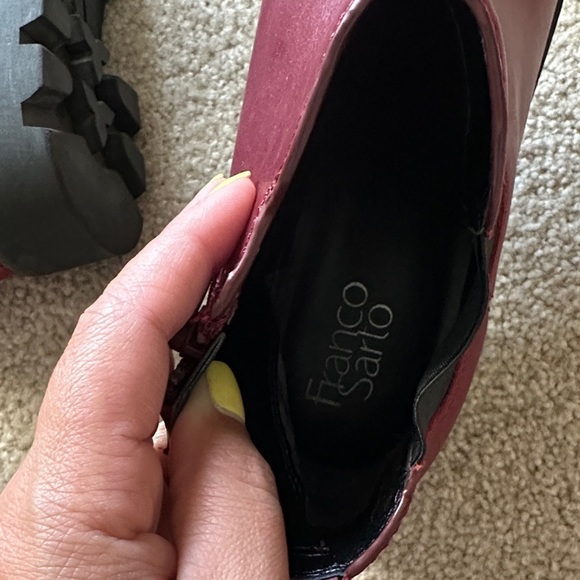 Franco Sarto Balin Lug Sole Chelsea Ankle Boots Red Maroon Chunky Women’s 10? - Picture 8 of 9